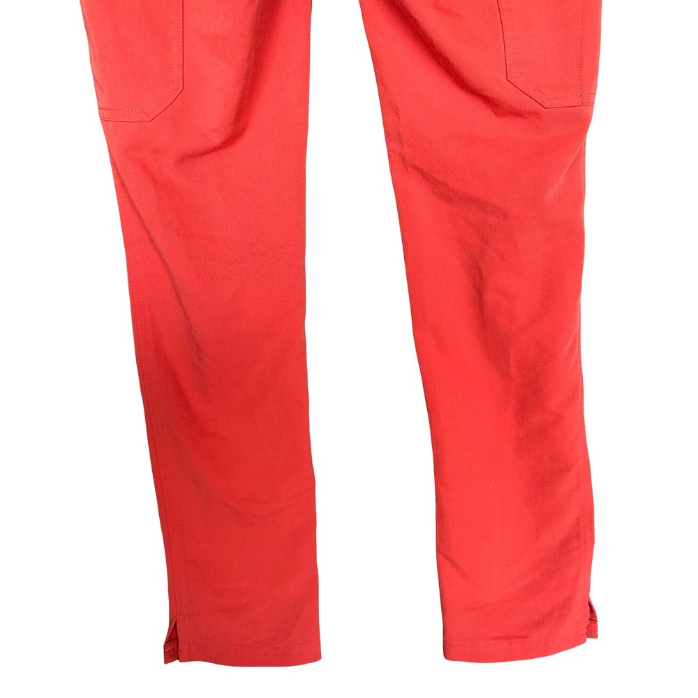 Figs Yola High-Rise Slim Coral Red Anti-Wrinkle Scrub Trouser Pant Size XXS - Picture 10 of 12